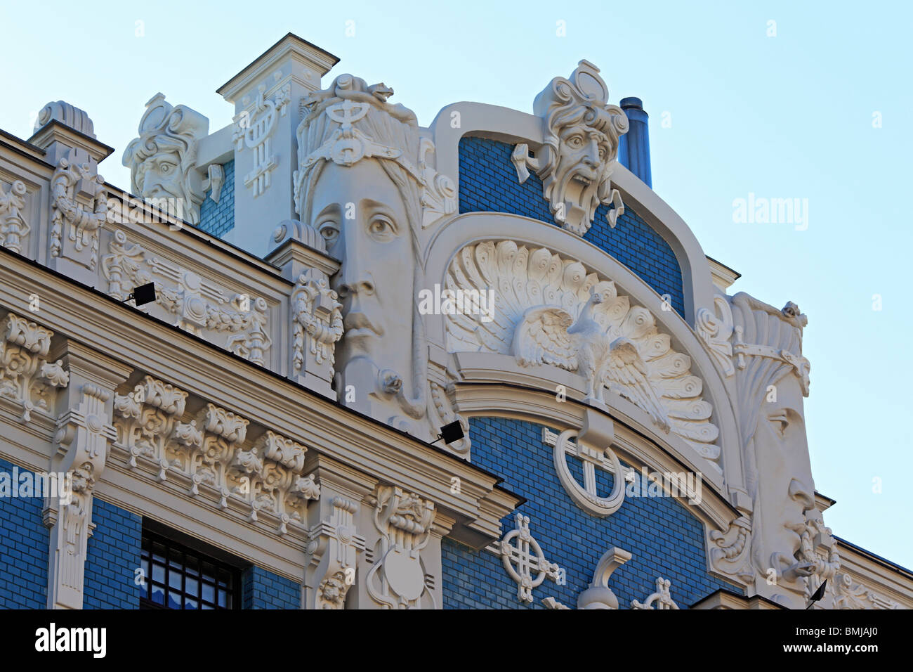 Jugendstil Haus, Elizabetes Straße, Riga, Lettland Stockfoto