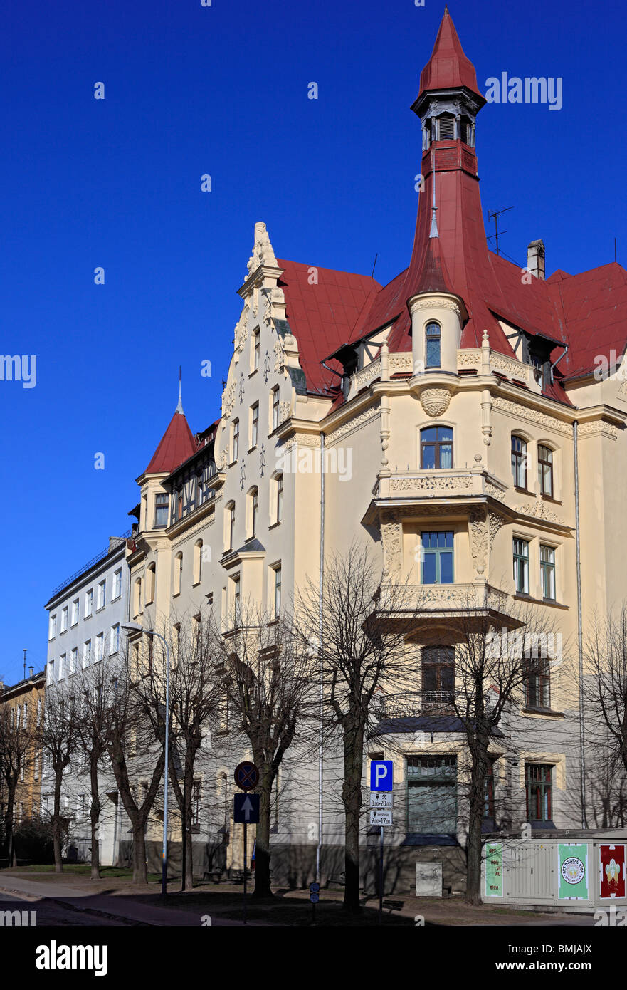 Jugendstilhaus, Riga, Lettland Stockfoto