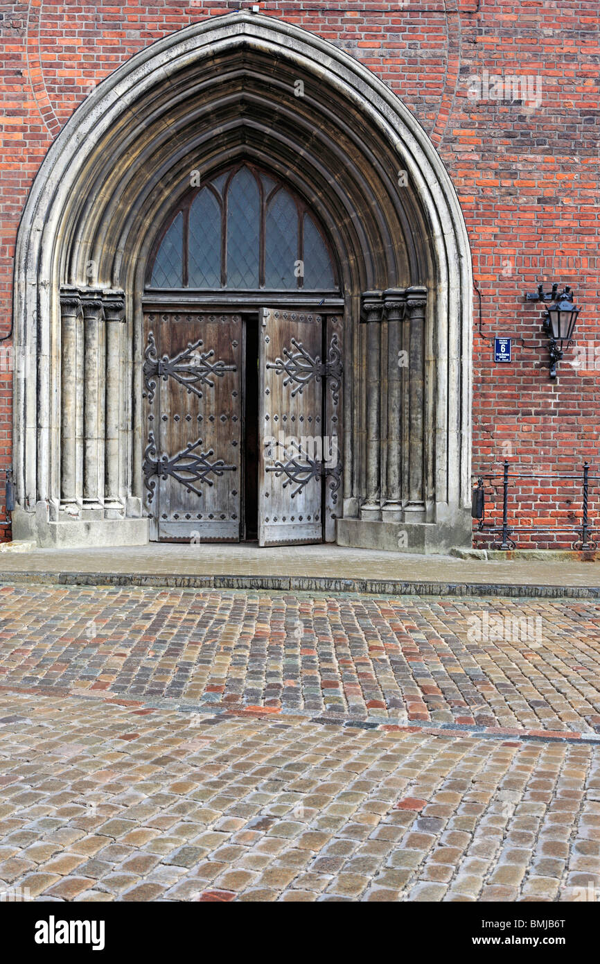 Eingang der Dom zu Riga, Riga, Lettland Stockfoto