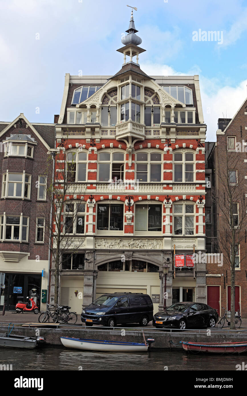 Traditionelle niederländische Haus, Amsterdam, Niederlande Stockfoto