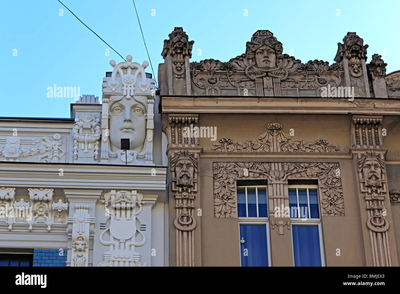 Jugendstil Haus, Elizabetes Straße, Riga, Lettland Stockfoto