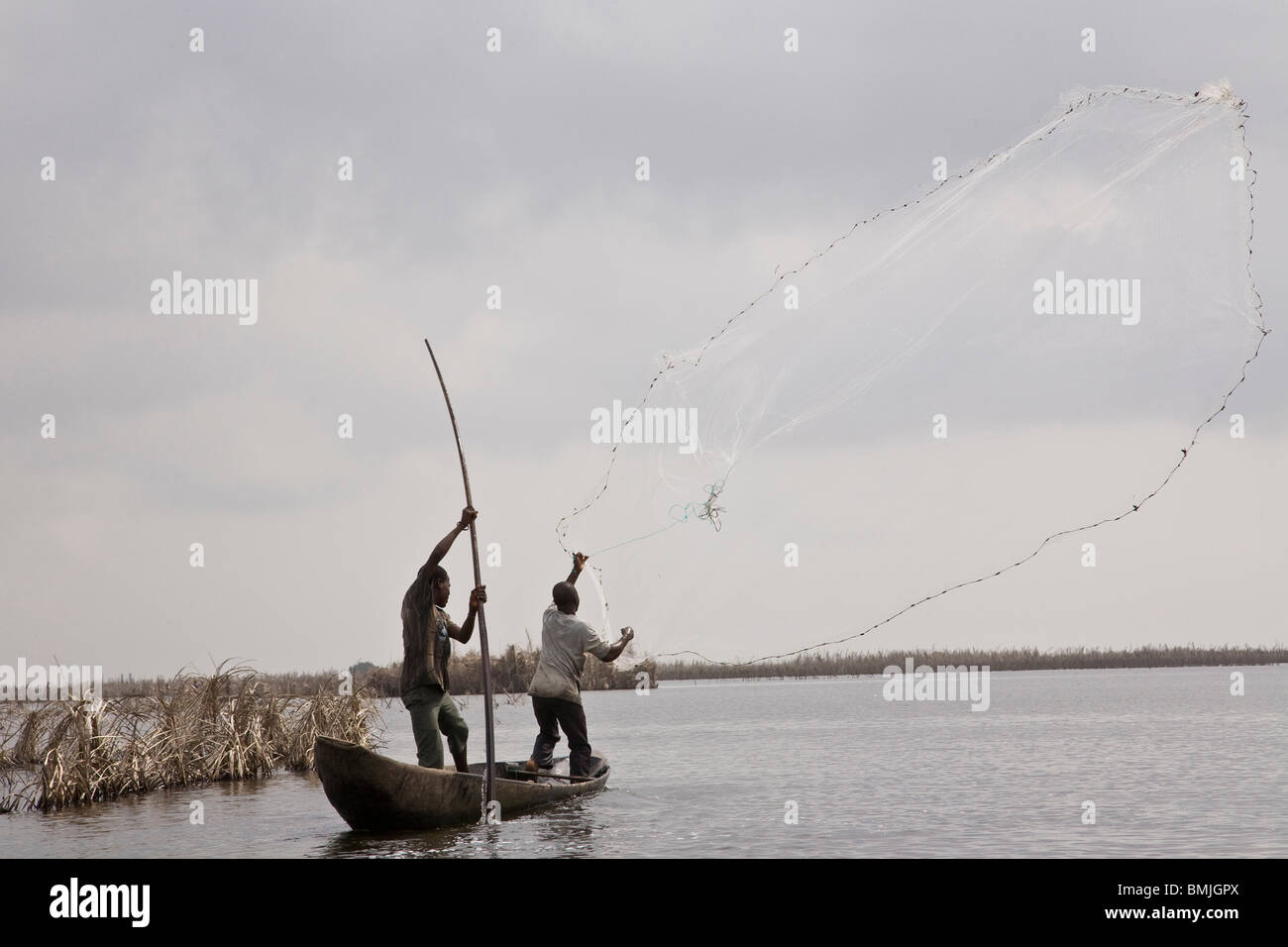 Afrika, Westafrika, Benin, See Nokoue, Ganvié, Stelzenläufer Dorf Stockfoto