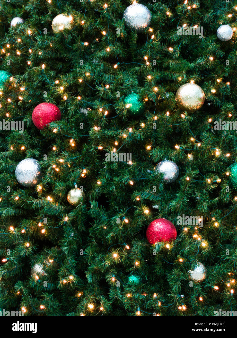 Geschmückten Weihnachtsbaum, USA. Stockfoto
