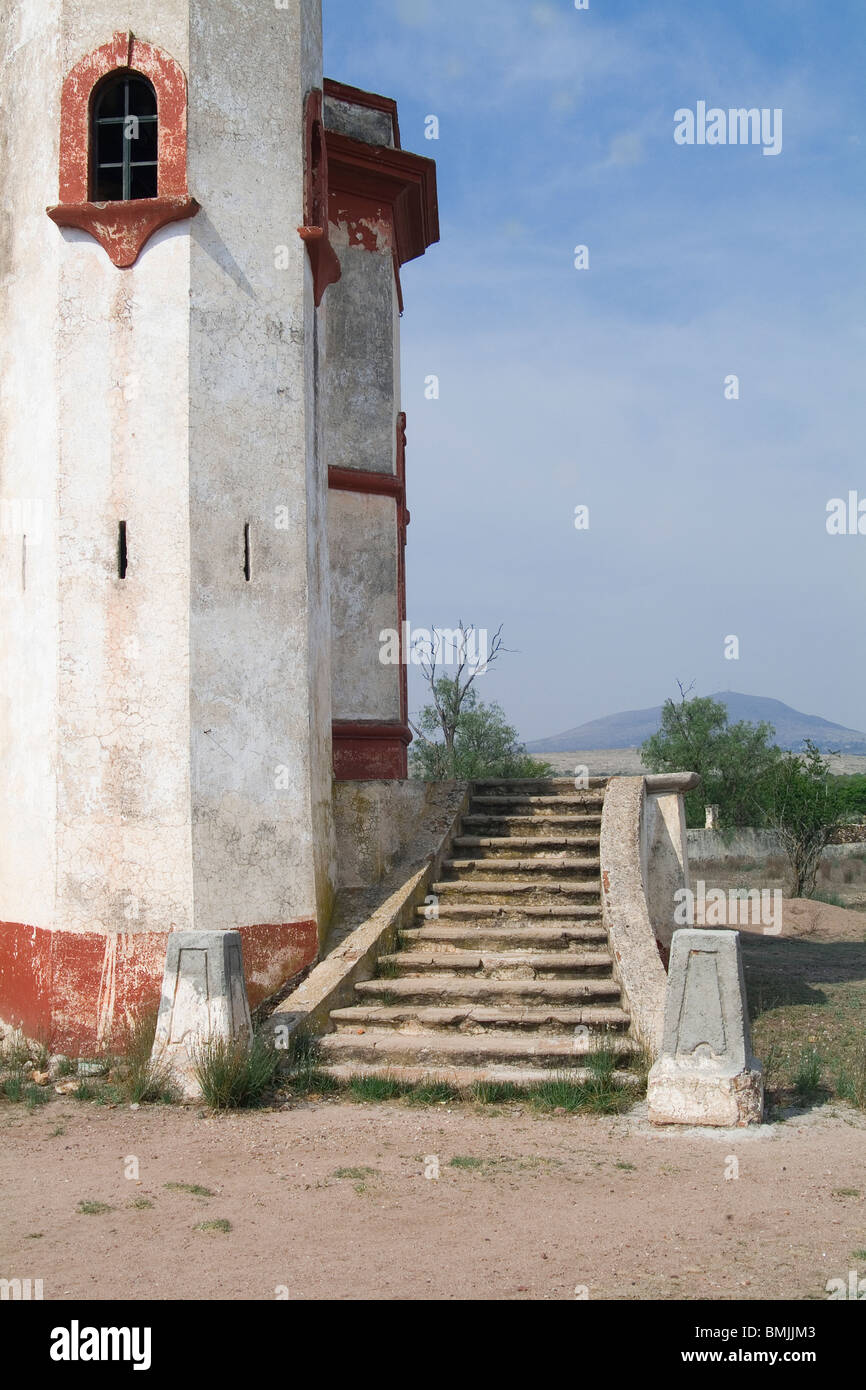 Ehemaliges Bergwerk von Santa Brigida, Mineral de Possos, Provinz von Guanajuato, Mexiko Stockfoto