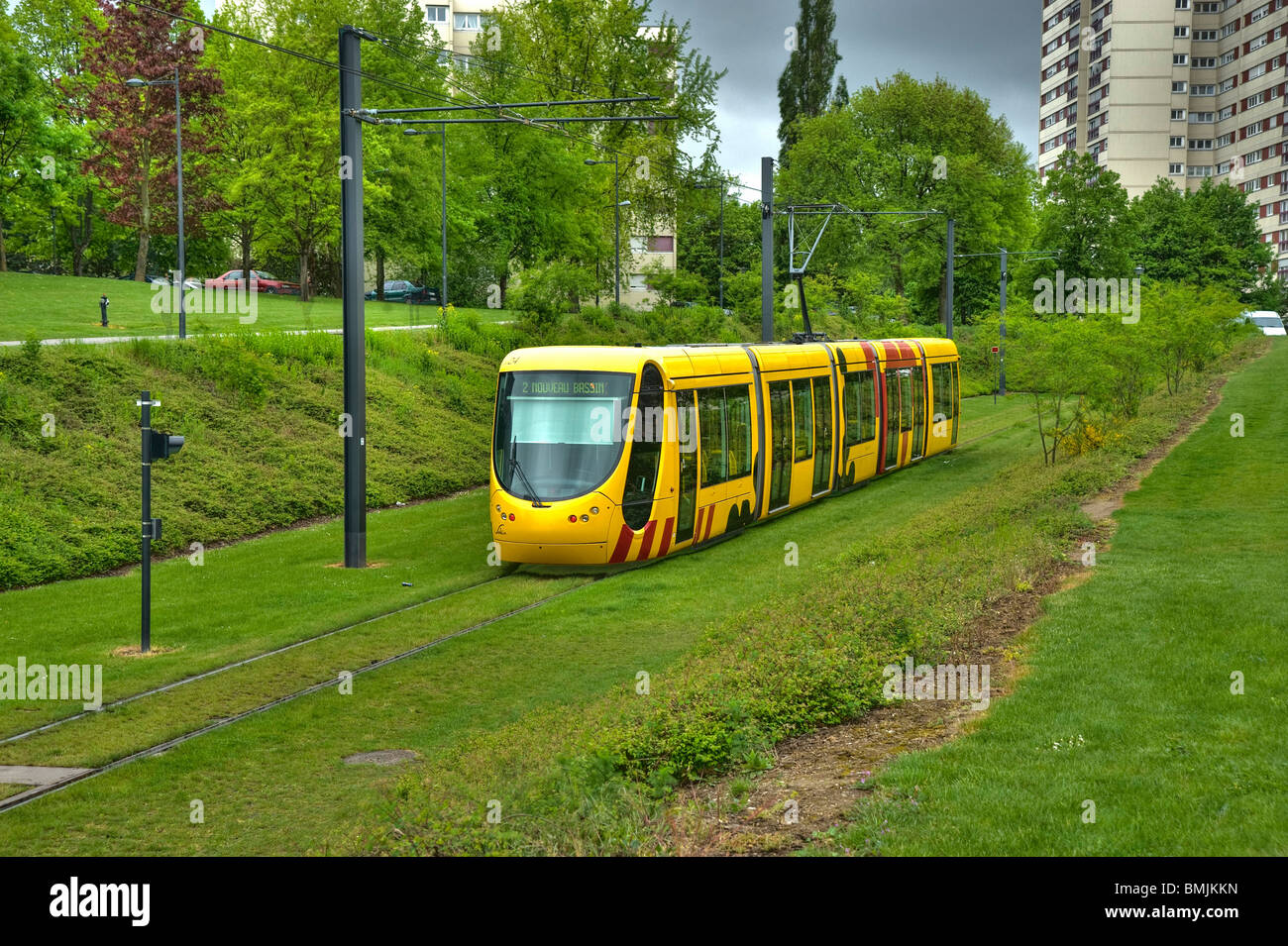 Mulhouse, Straßenbahn Stockfoto