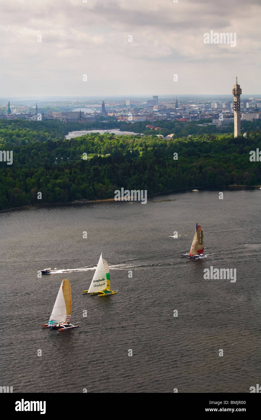 Segelschiffen in einem Rennen Stockfoto