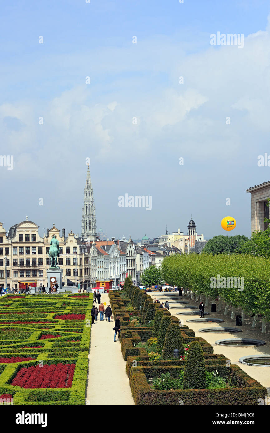 Die Gärten des Mont des Arts, Brüssel, Belgien Stockfoto