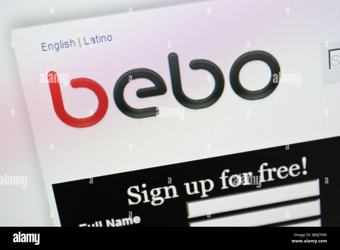 Bebo Sozialnetzwerkanschlußweb Distributionswelt Site Internet Stockfoto