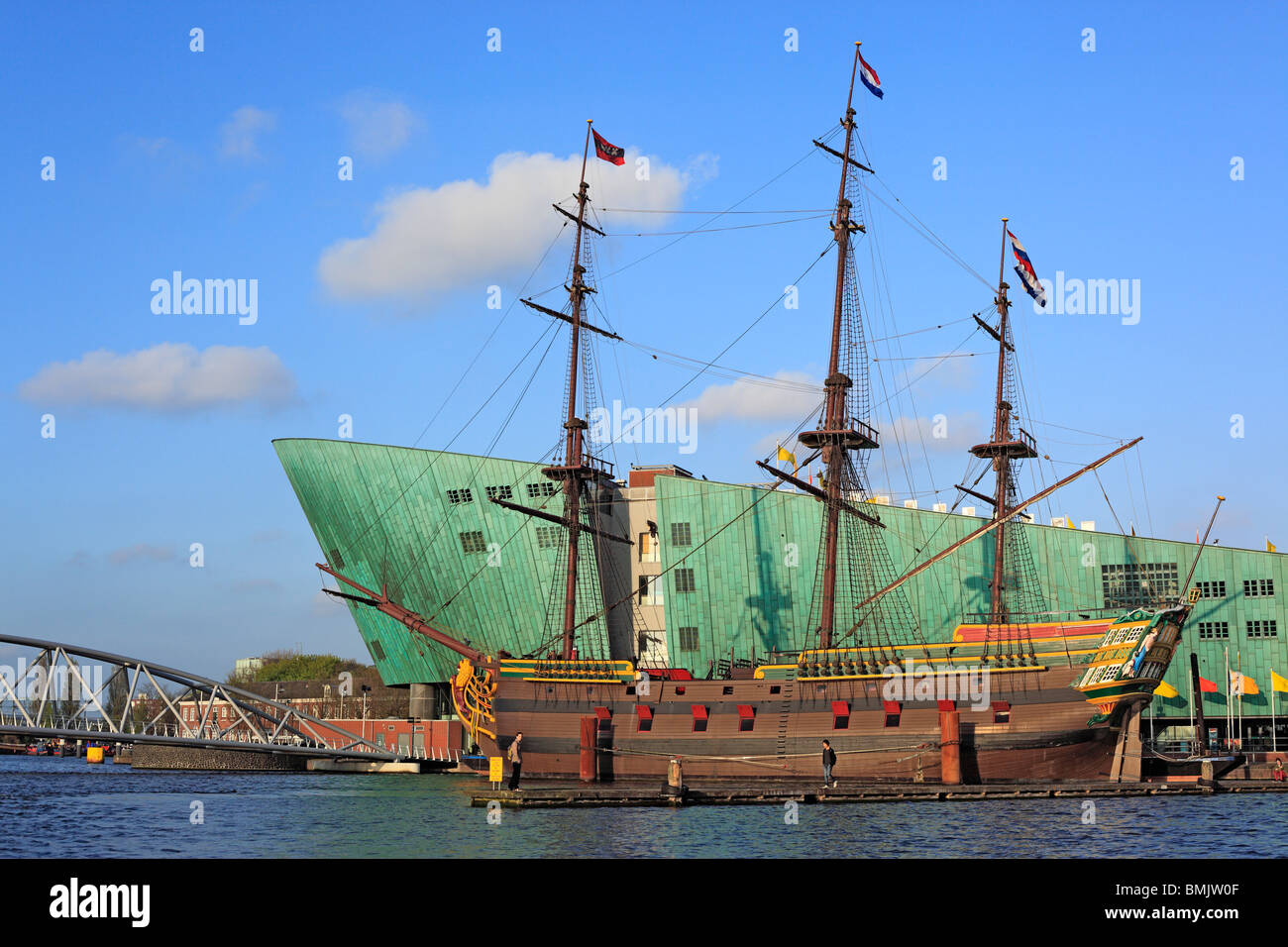 Museumsschiff im Hafen von Amsterdam, Niederlande Stockfoto
