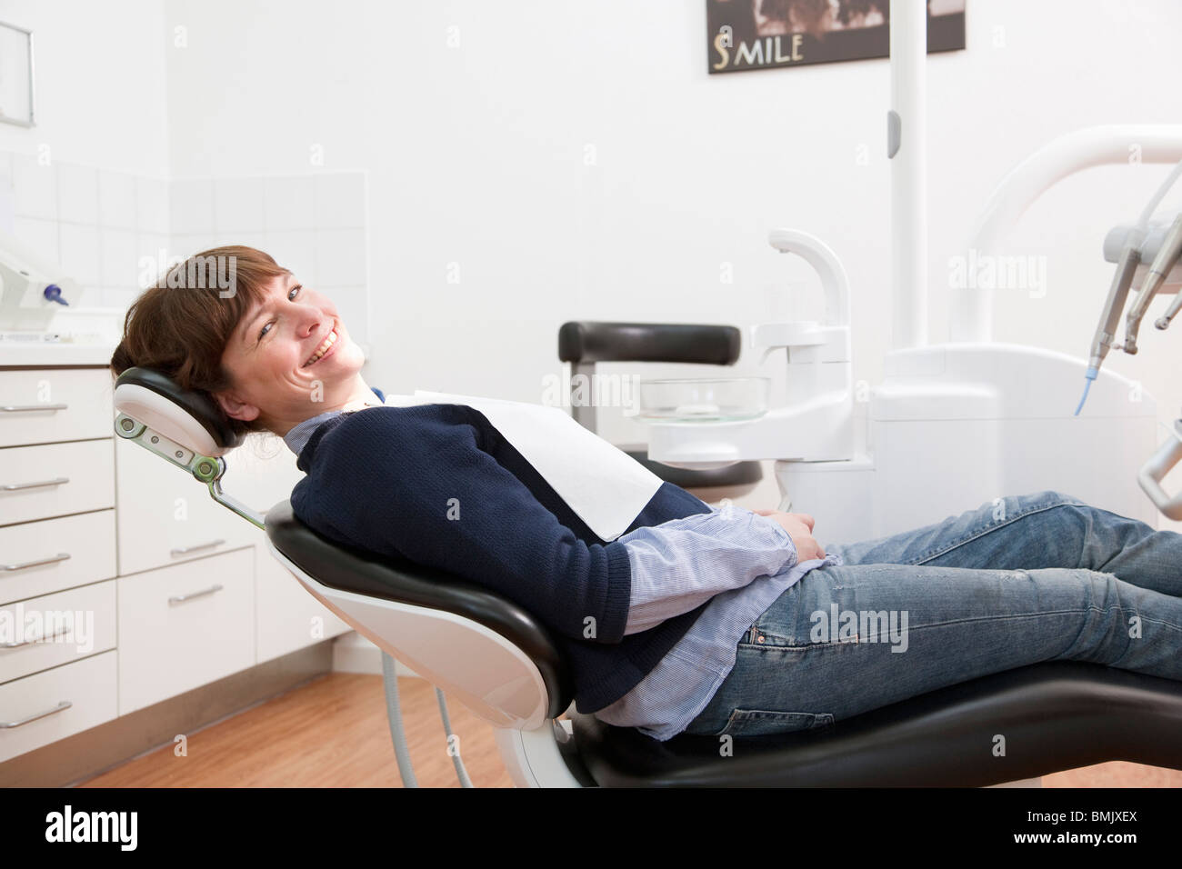 Patienten warten in der zahnärztlichen Chirurgie Stockfoto