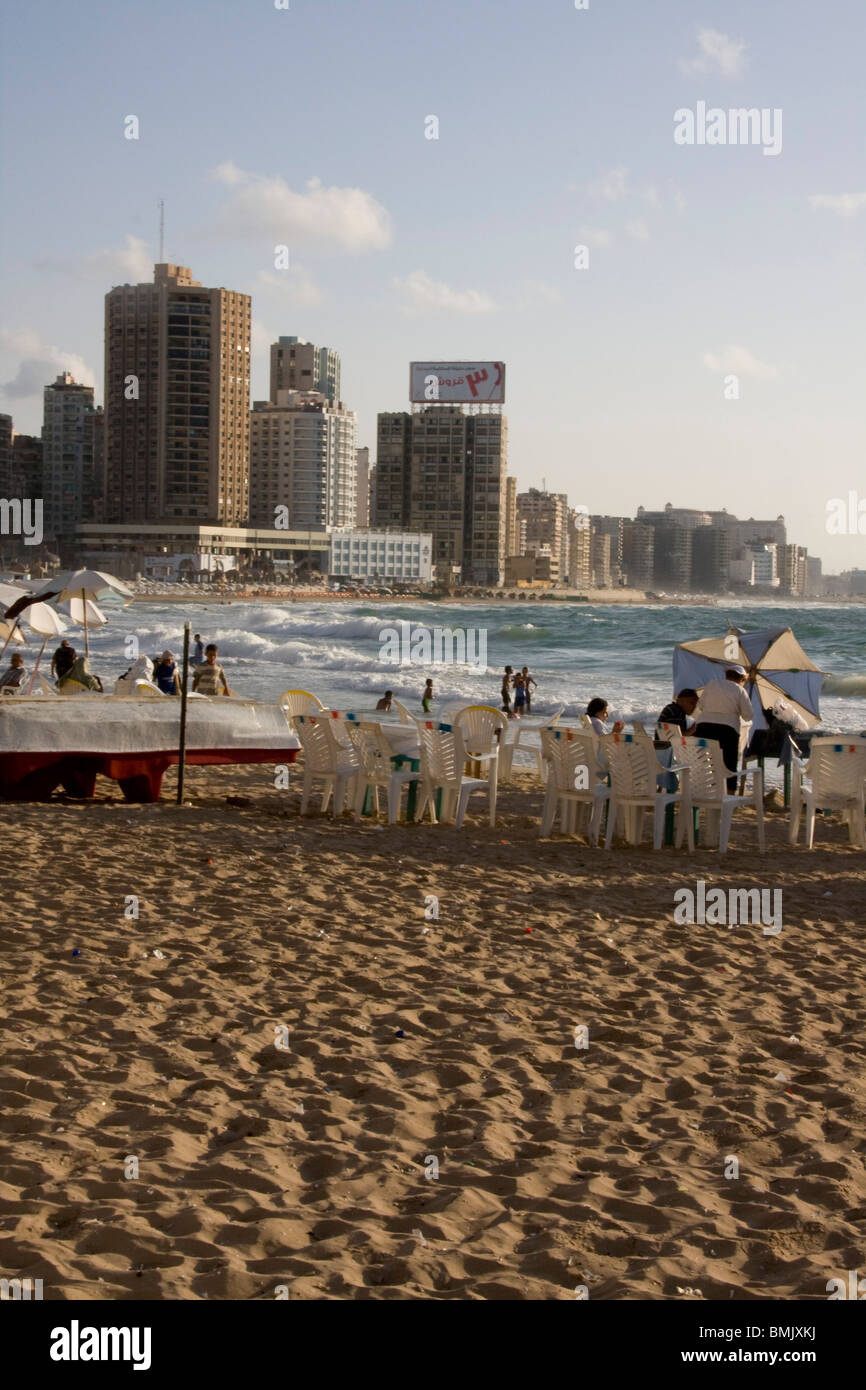 Strand von Mittelmeer, Alexandria, Al Iskandariyah, Ägypten