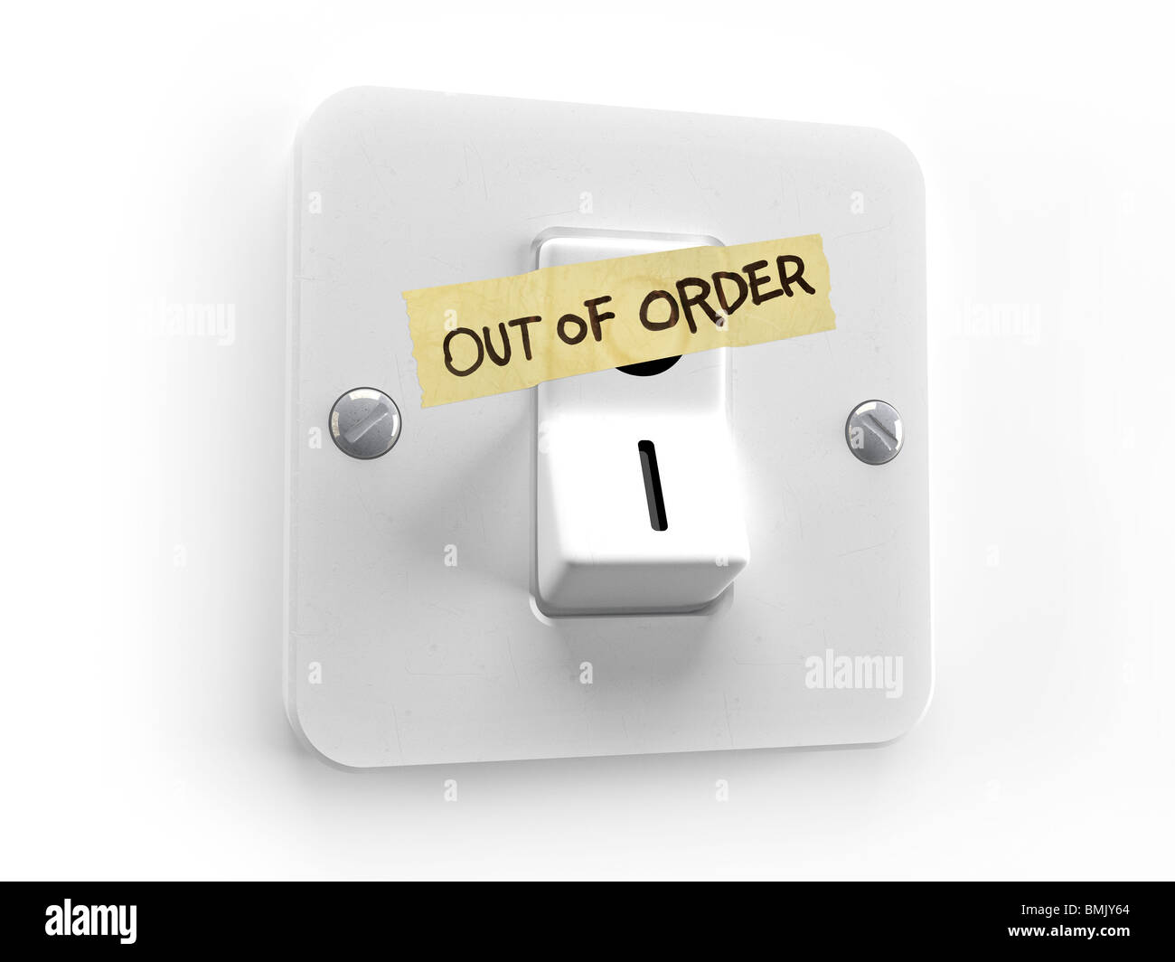 Out of Order Beleuchtungssystem steuern - 3d-Bild Stockfoto