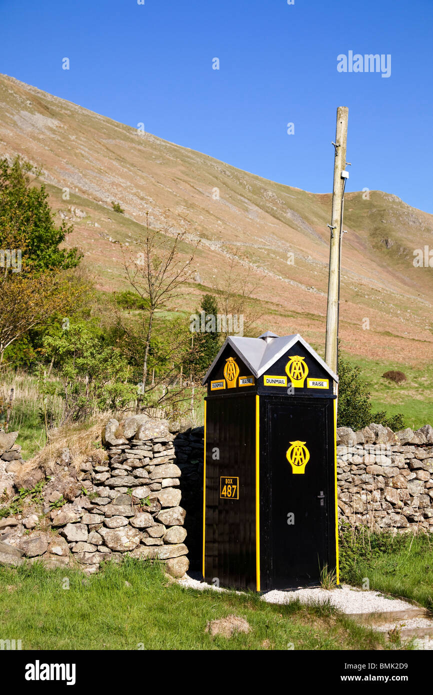 Alten Stil Automobilclub - AA - Notfall-Telefon Box England UK Stockfoto