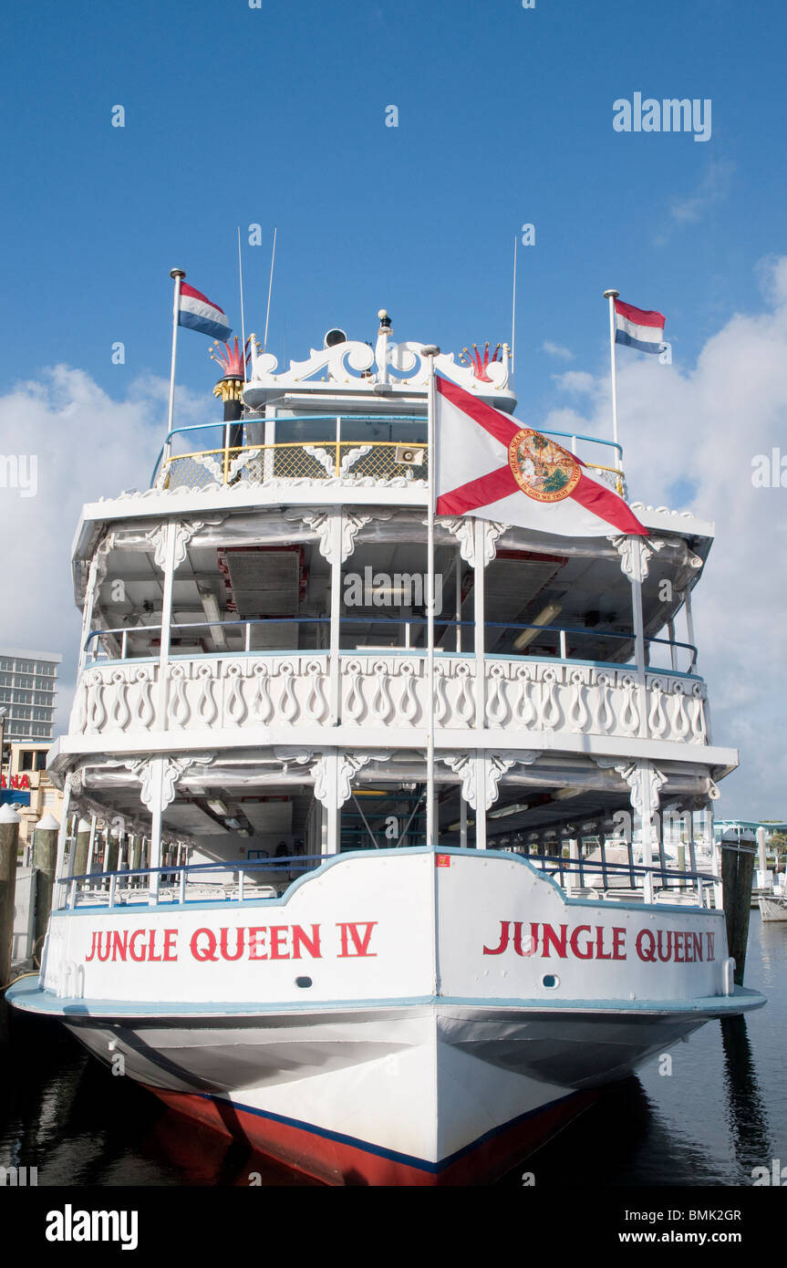 Dschungel Queen Bootstouren Restaurant für das Abendessen in Fort Lauderdale, Florida, USA Stockfoto