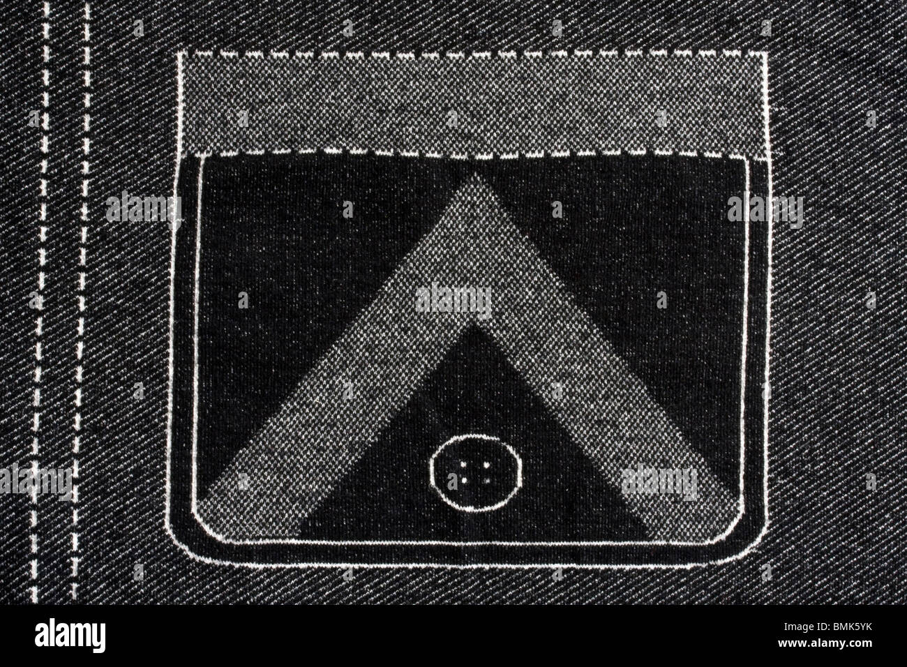 Denim-Stoff mit Tasche Muster Hintergrund Stockfoto