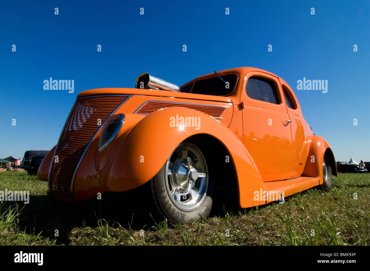 "Kustom Kulture 2010": Hot Rods, Kustoms, Kreuzer & Kunst auf dem Flugplatz in Bottrop-Kirchhellen, Deutschland. Stockfoto