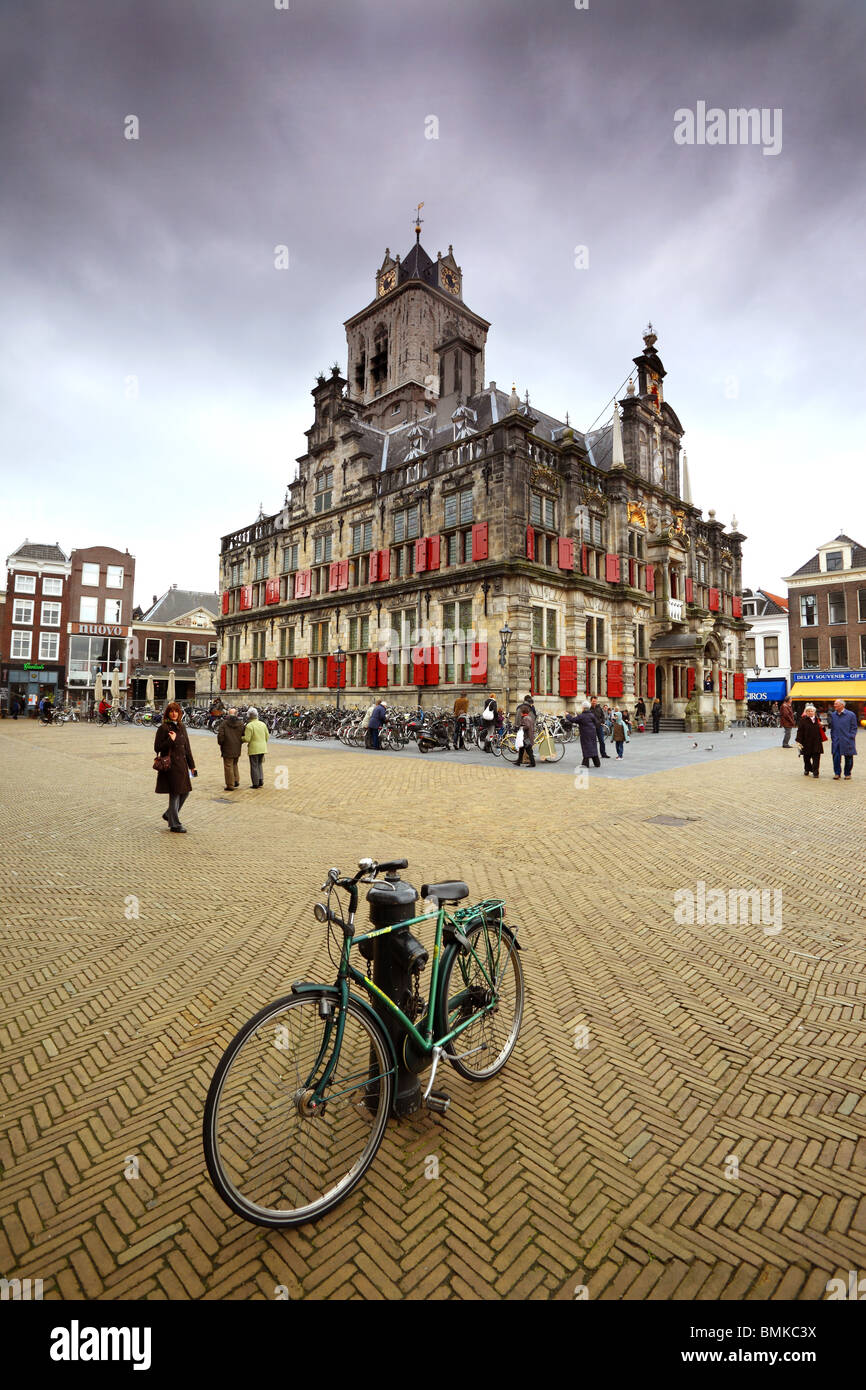 Das Rathaus aus dem Jahre 1620 in den Markt in Delft, Holland Stockfoto