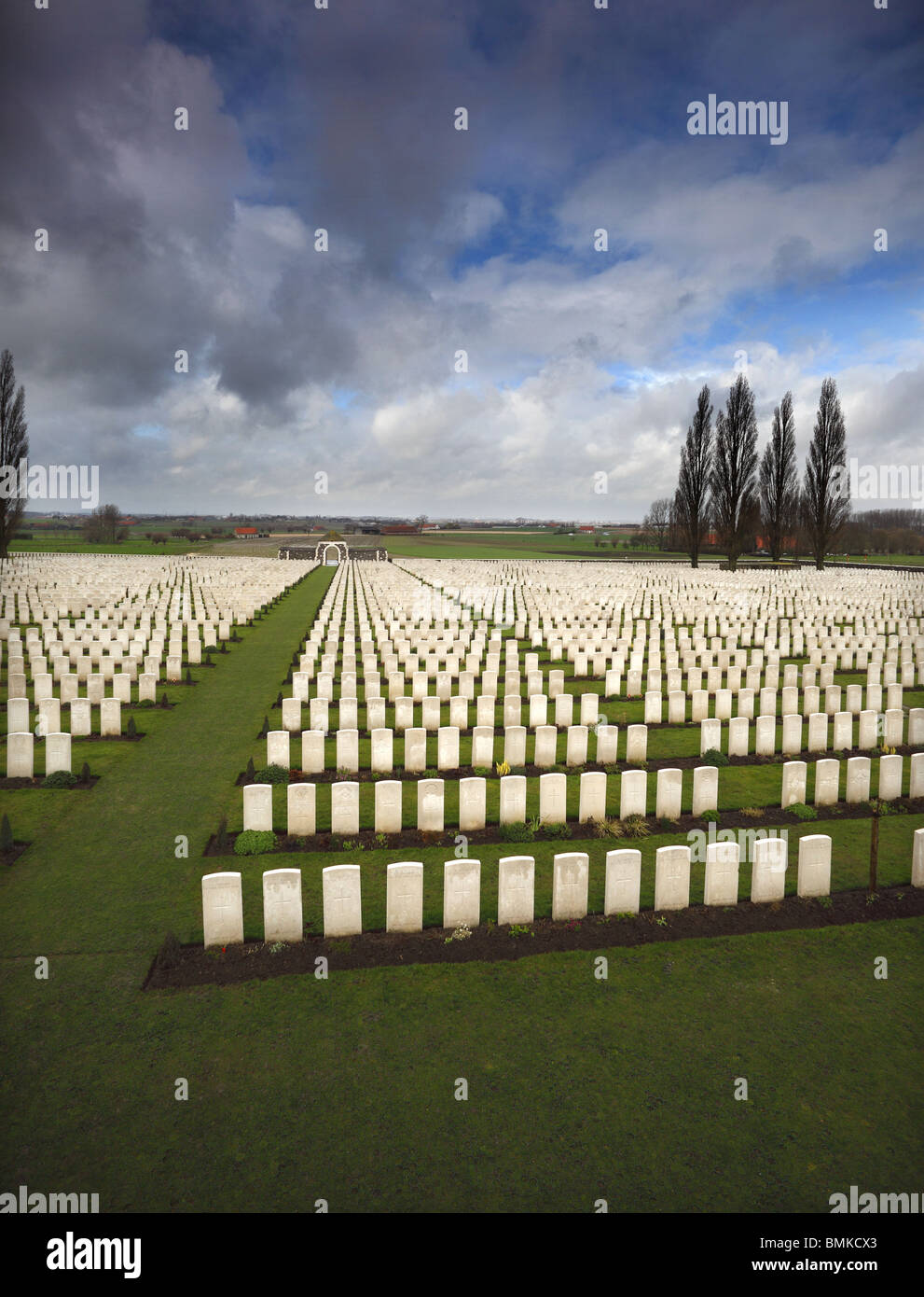 Tyne Cot-Friedhof in der Nähe von Passendale, Belgien Stockfoto