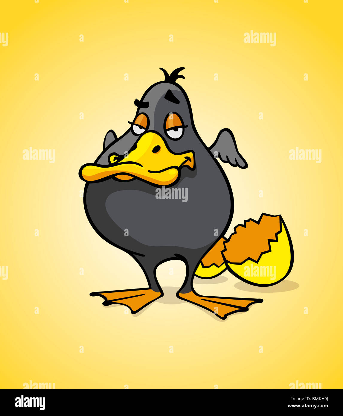 Cartoon-Stil Illustration - Black duck Stockfoto