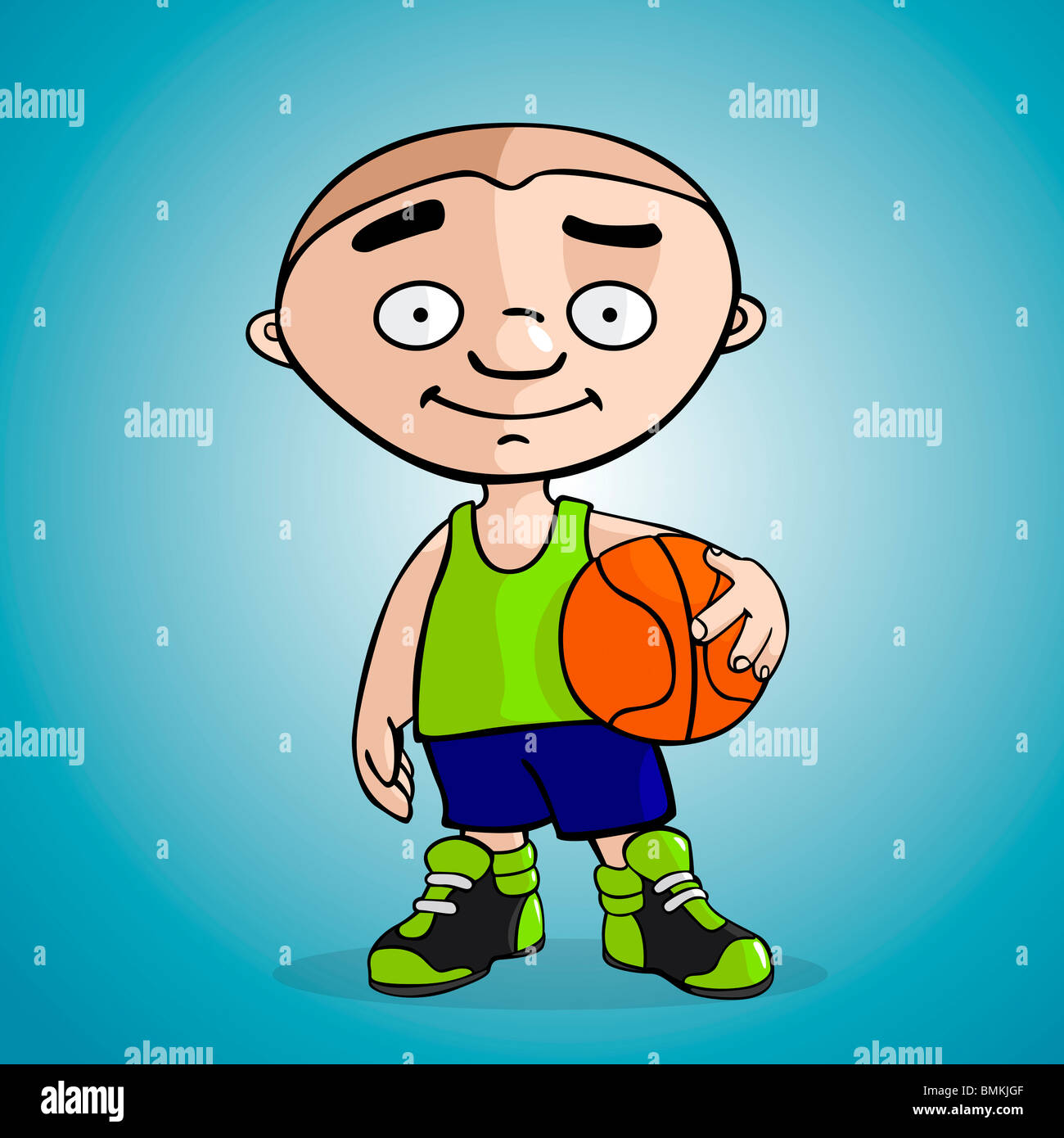 Ein Basketball-Spieler ziehen im Cartoon-Stil Stockfoto