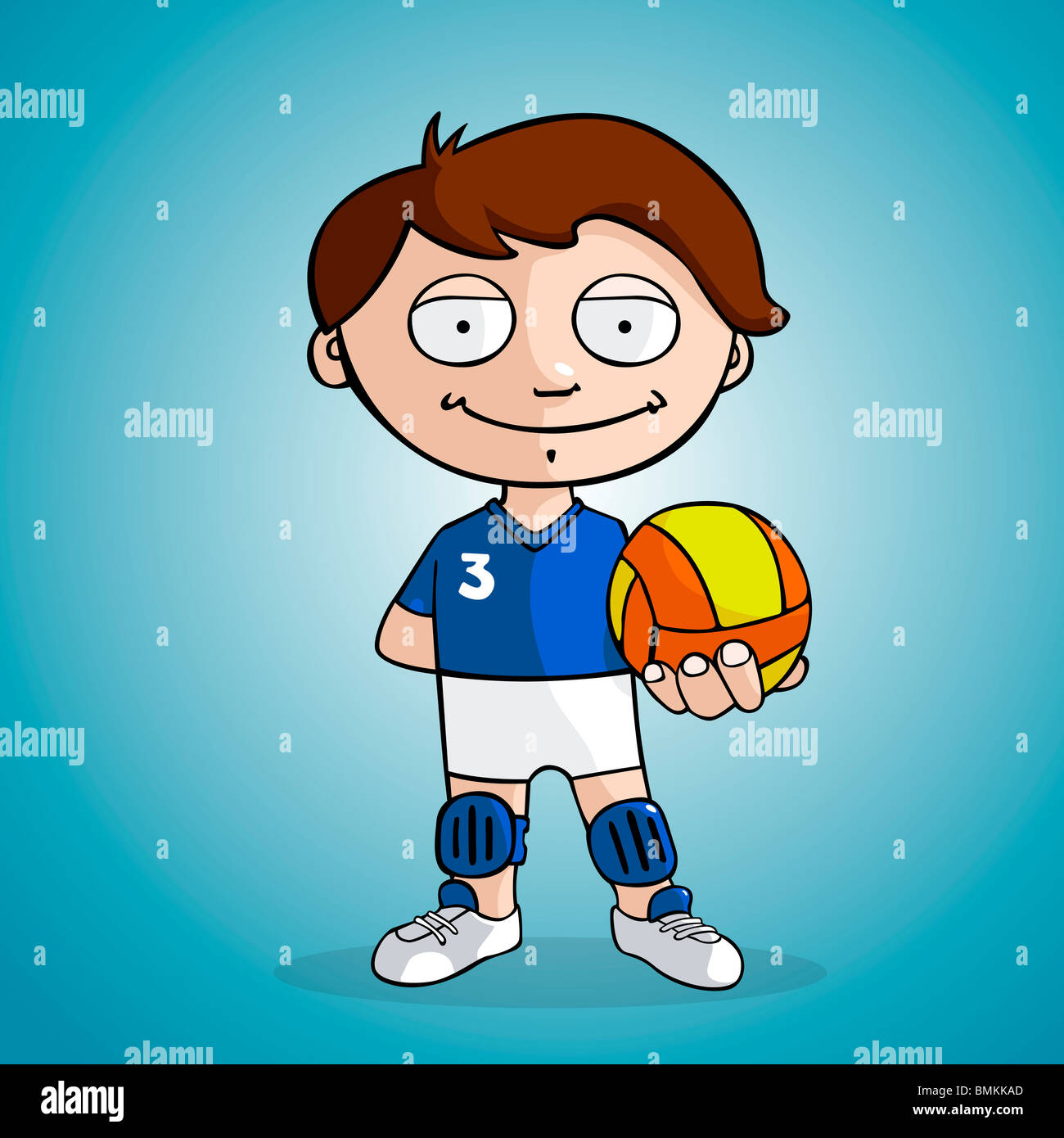 Ein Volleyballspieler ziehen im Cartoon-Stil Stockfoto