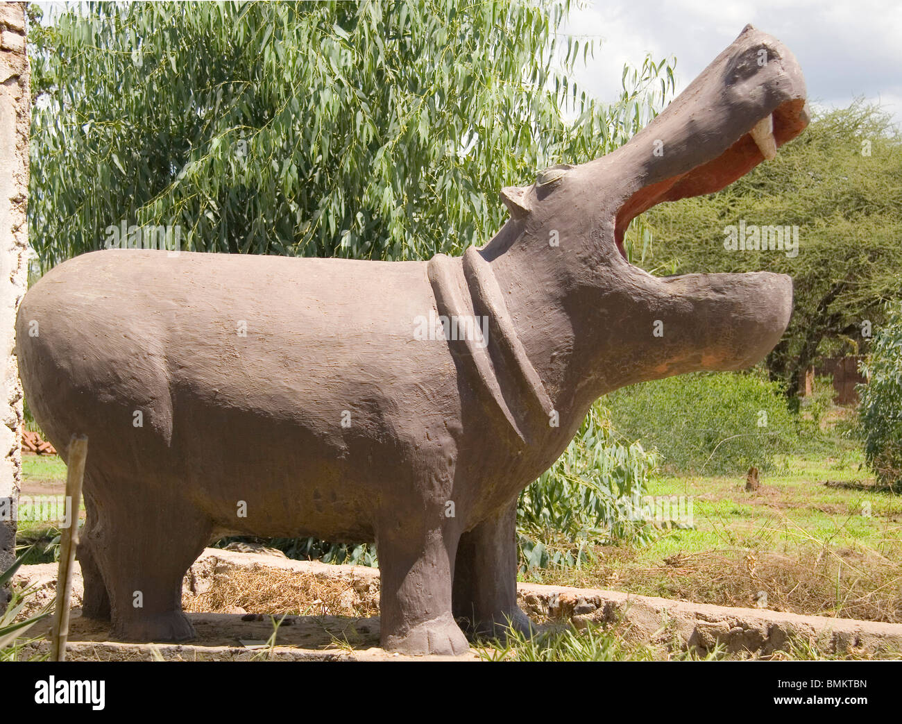 Afrikas; Malawi; Shire-Fluss; Nilpferd; Hippo am Eingang zum Hippo View Lodge Stockfoto