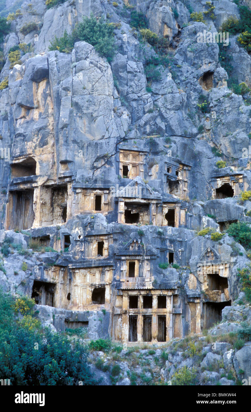 GESCHNITTENEN FELSENGRÄBER, MYRA, TÜRKEI Stockfoto