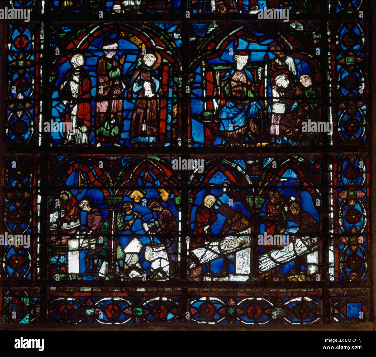 Chartres Kathedrale Notre Dame. Frankreich. Masons & Bildhauer Stockfoto