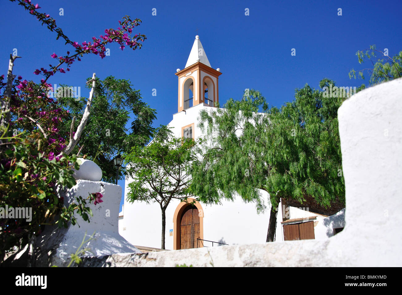 Kirche des Heiligen Johannes des Täufers, Sant Joan de Labritja, Ibiza, Balearen, Spanien Stockfoto