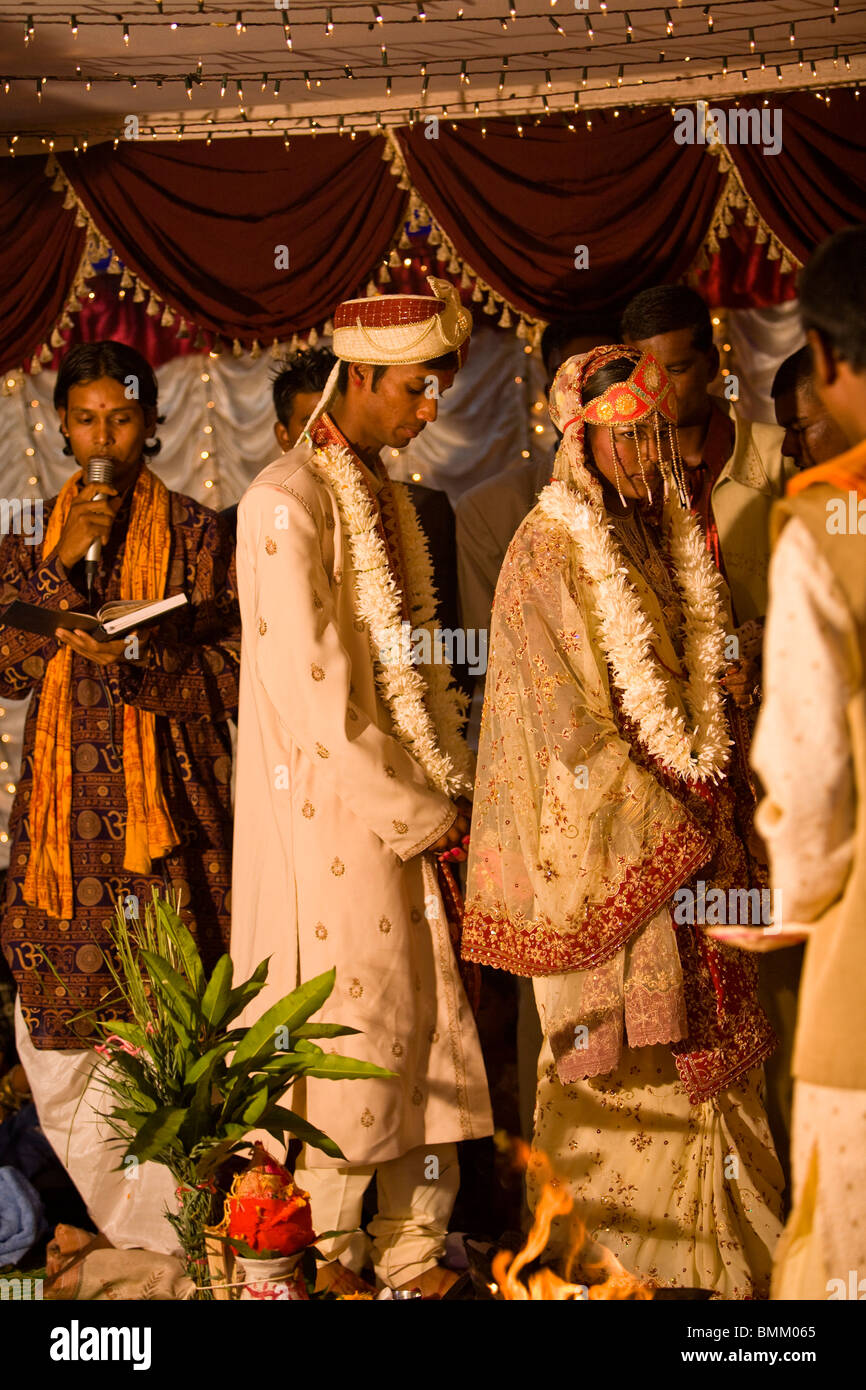 Hindi Hochzeit, Trou D' Eau Douce, Mauritius, Afrika Stockfoto