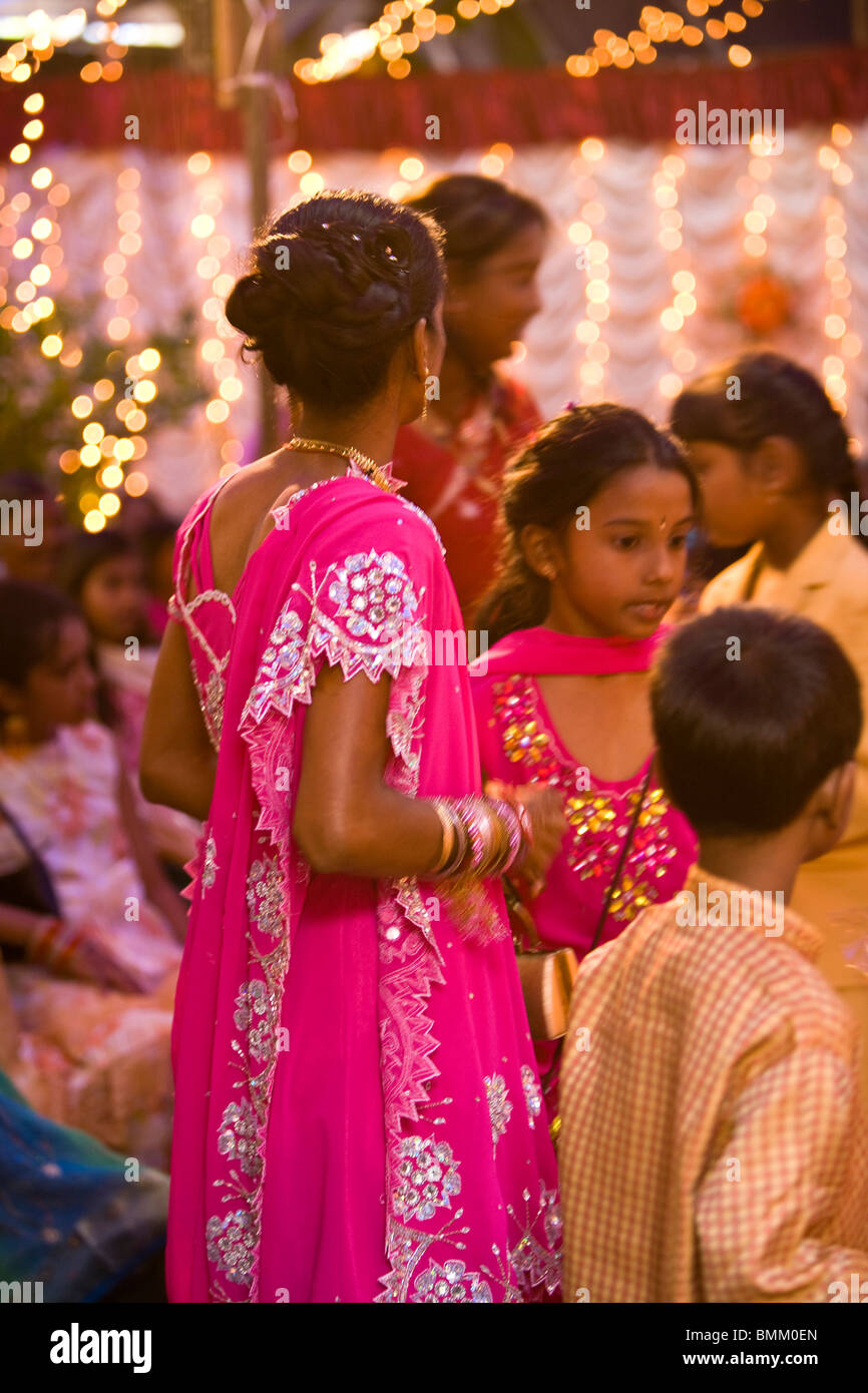 Hindi Hochzeit, Trou D' Eau Douce, Mauritius, Afrika Stockfoto