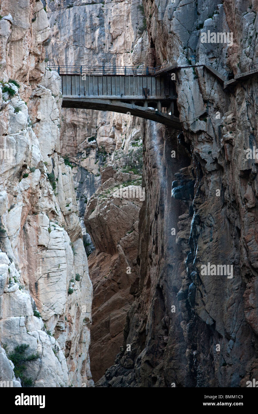 El Caminito del Rey, oder des Königs wenig Weg. El Chorro. Andalusien, Spanien Stockfoto