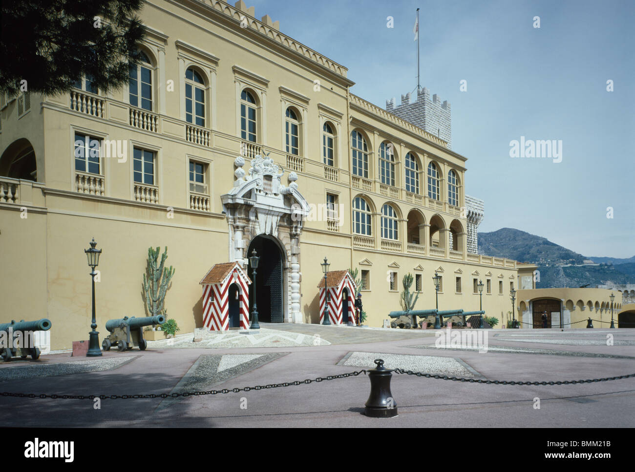 Monte Carlo, dem Fürstenpalast von Monaco, eine mittelalterliche Festung in einem Renaissance-Palast der Familie Grimaldi umgewandelt Stockfoto