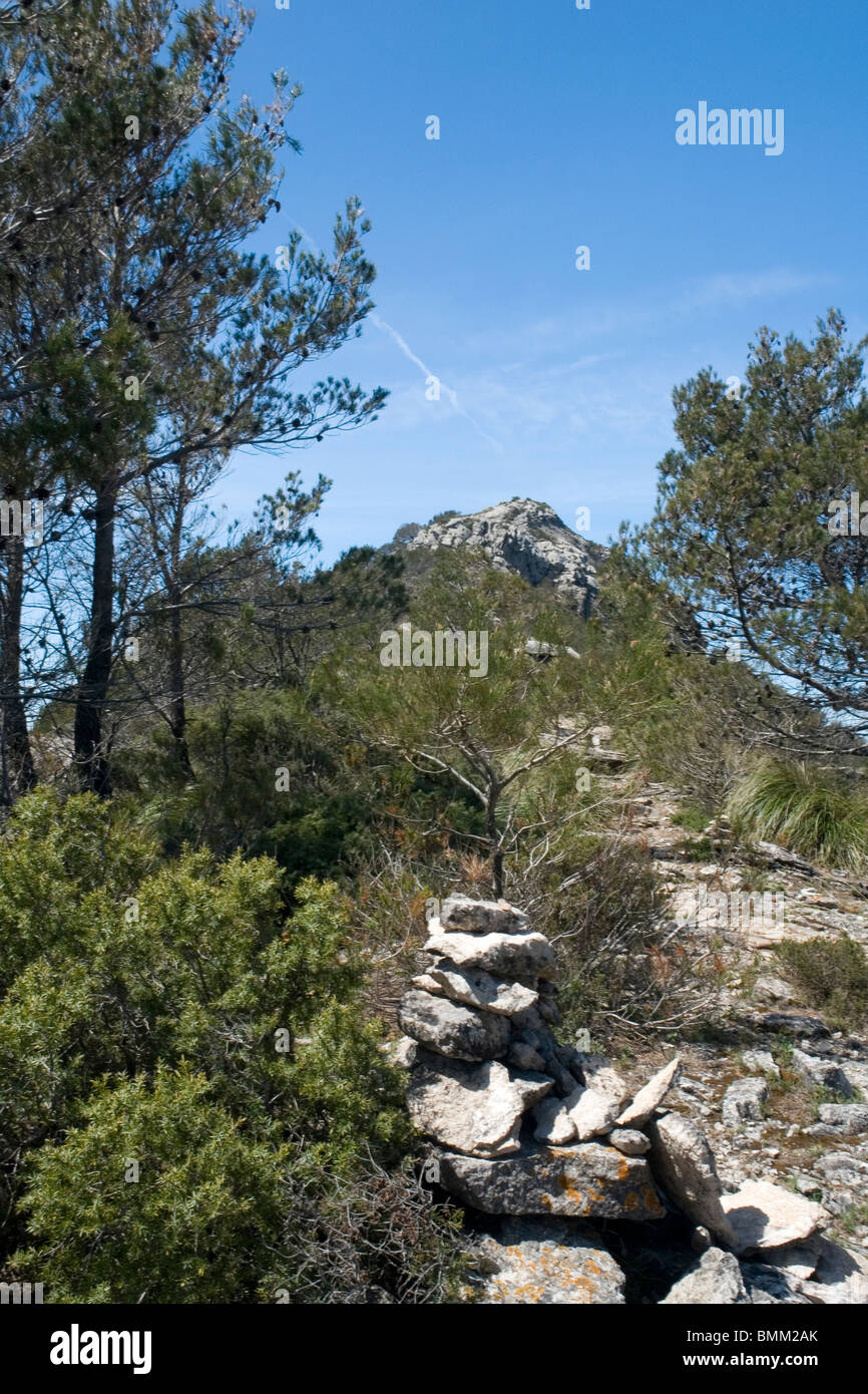 Die Ofre Gipfel im Tramuntana-Gebirge (Mallorca - Spanien). Le Sommet de l ' Ofre Dans la Montagne Tramuntana, À Mallorca. Stockfoto