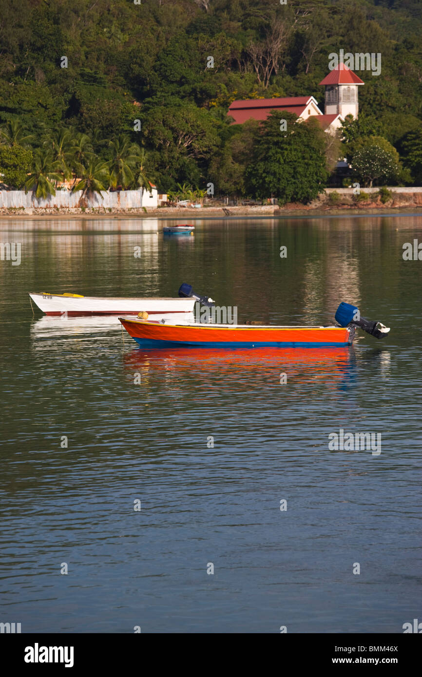 Seychellen, Insel Praslin, Baie Ste-Anne, waterfront Stockfoto