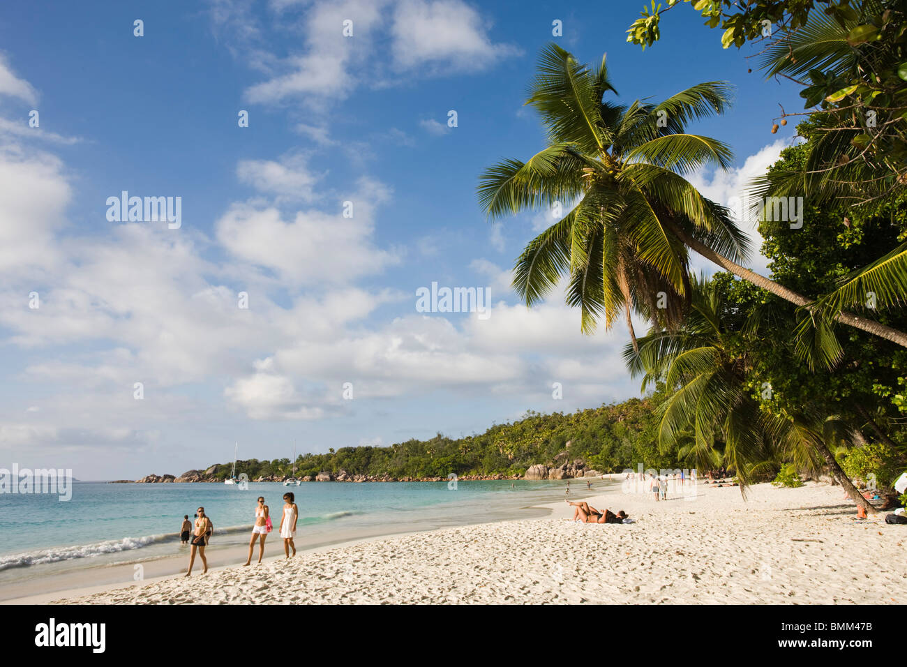 Seychellen, Insel Praslin, Chevalier Bucht, Strand Anse Lazio Stockfoto