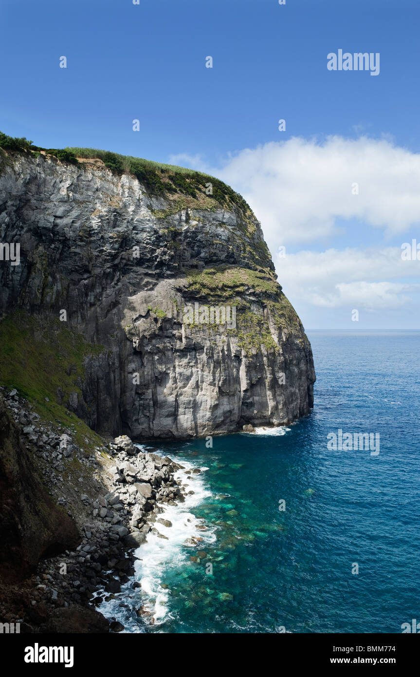 Vulkanische geologische Formation von Morro de Castelo Branco in Insel Faial, Azoren, Portugal Stockfoto
