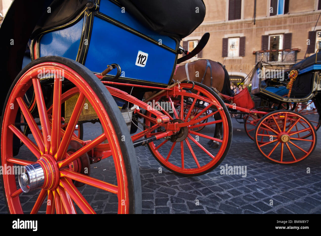 Gezogenen Kutschen in Piazza Spagna, Rom, Italien Stockfoto