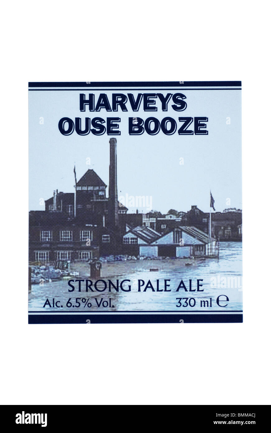 Harveys Ouse Schnaps in Flaschen Bier Label - Label circa 2000. Stockfoto