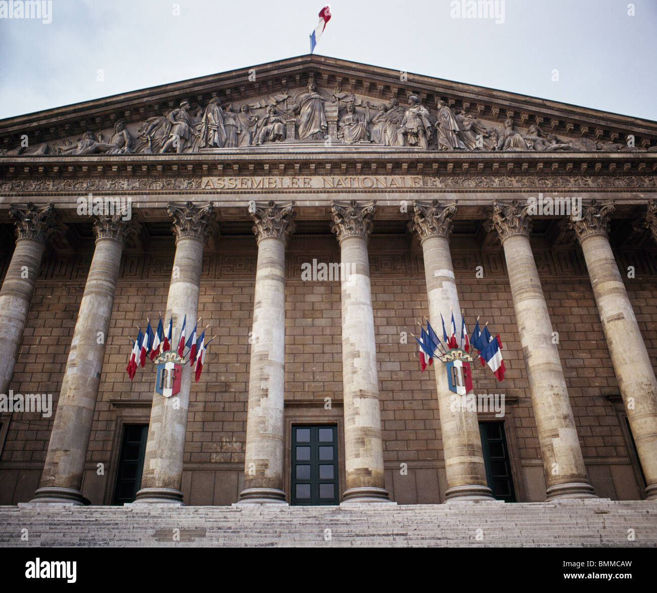 Nationalversammlung Nationale, Paris, Frankreich. Ehemals Palais Bourbon, 1722-28 errichtet. Stockfoto