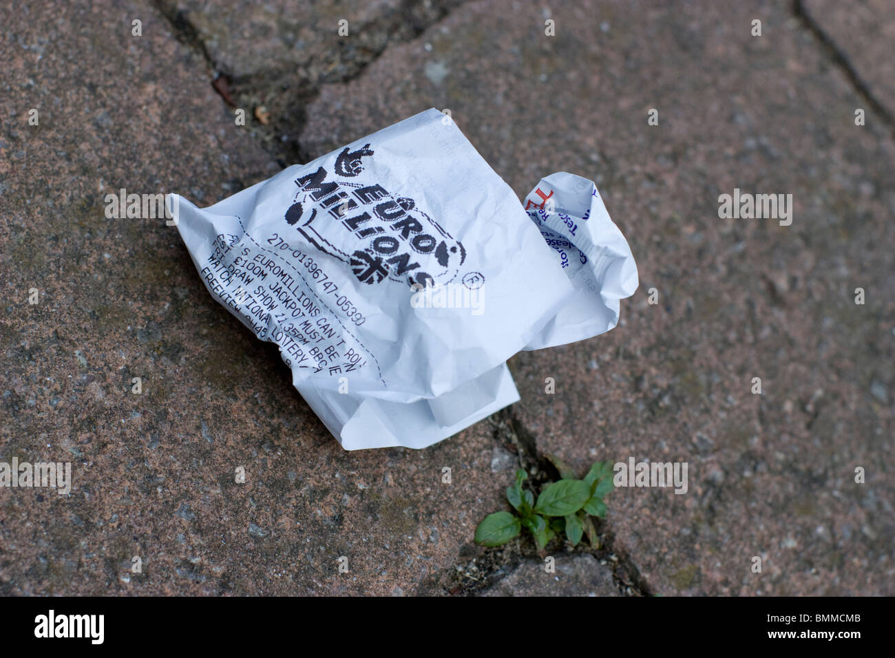 Verworfene Millionen Euro Lotterie, euromillions, Lotto Stockfoto