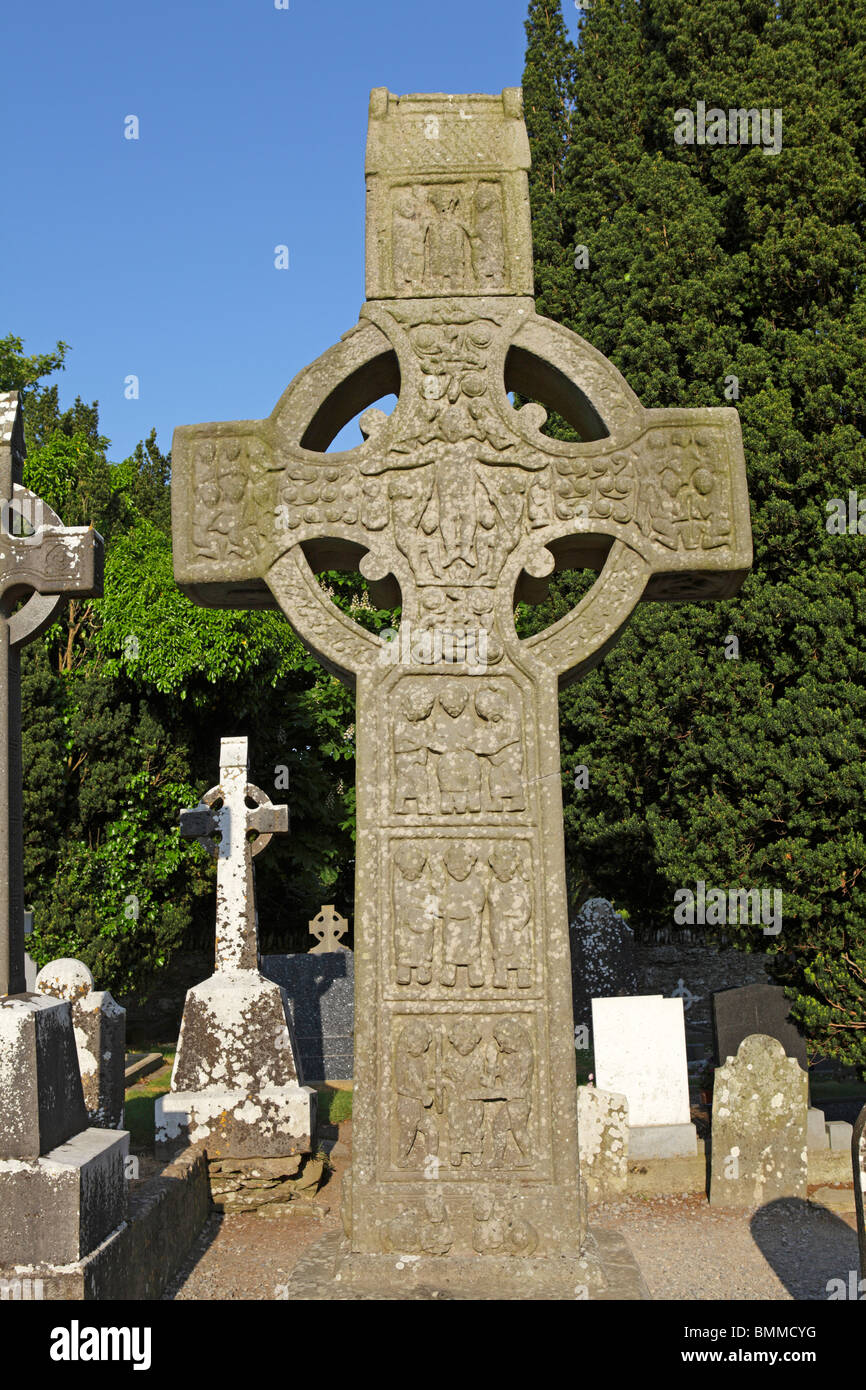 Muiredach´s Kreuz, Monasterboice Kloster in der Nähe von Drogheda, Co. Louth, Irland Stockfoto
