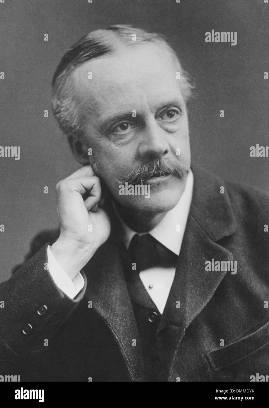 Undatierte Porträtfoto des Arthur James Balfour (1848-1930) - konservative Staatsmann und Premierminister des Vereinigten Königreichs von 1902 bis 1905. Stockfoto