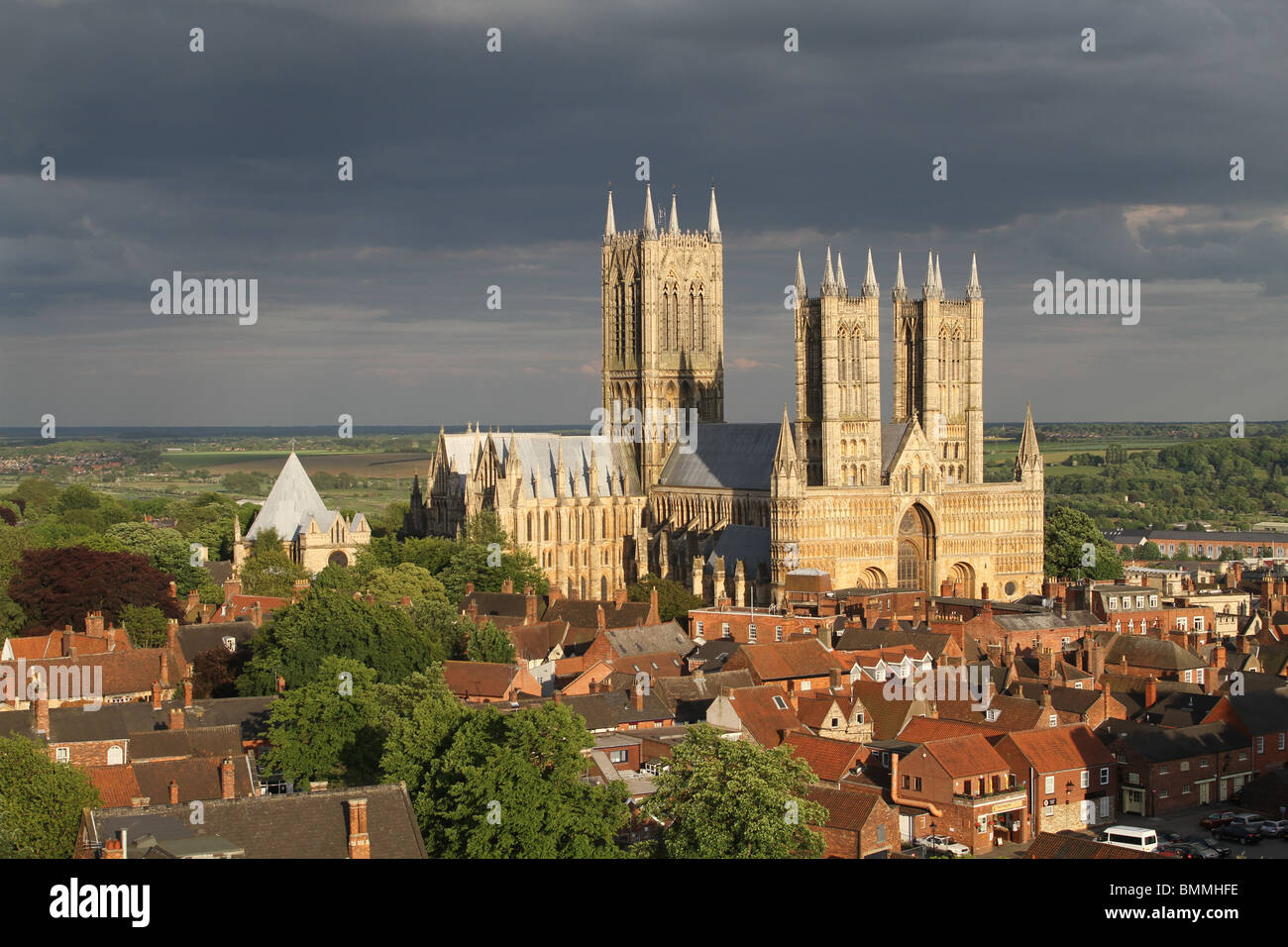 Kathedrale von Lincoln. NW-Ansicht Stockfoto