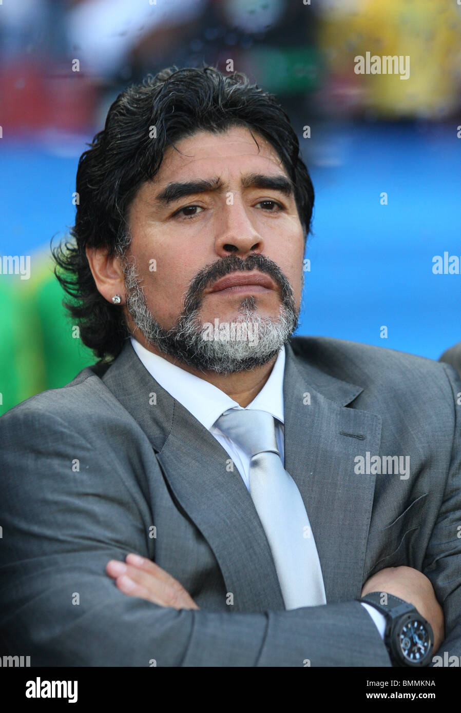 DIEGO MARADONA Argentinien V NIGERIA ELLIS PARK JOHANNESBURG Südafrika 12. Juni 2010 Stockfoto