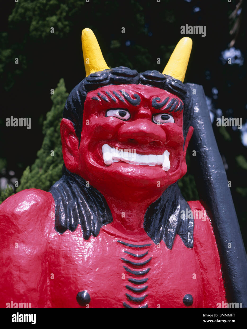 Roter Dämon im Kamado Jigoku Beppu Stockfotografie Alamy