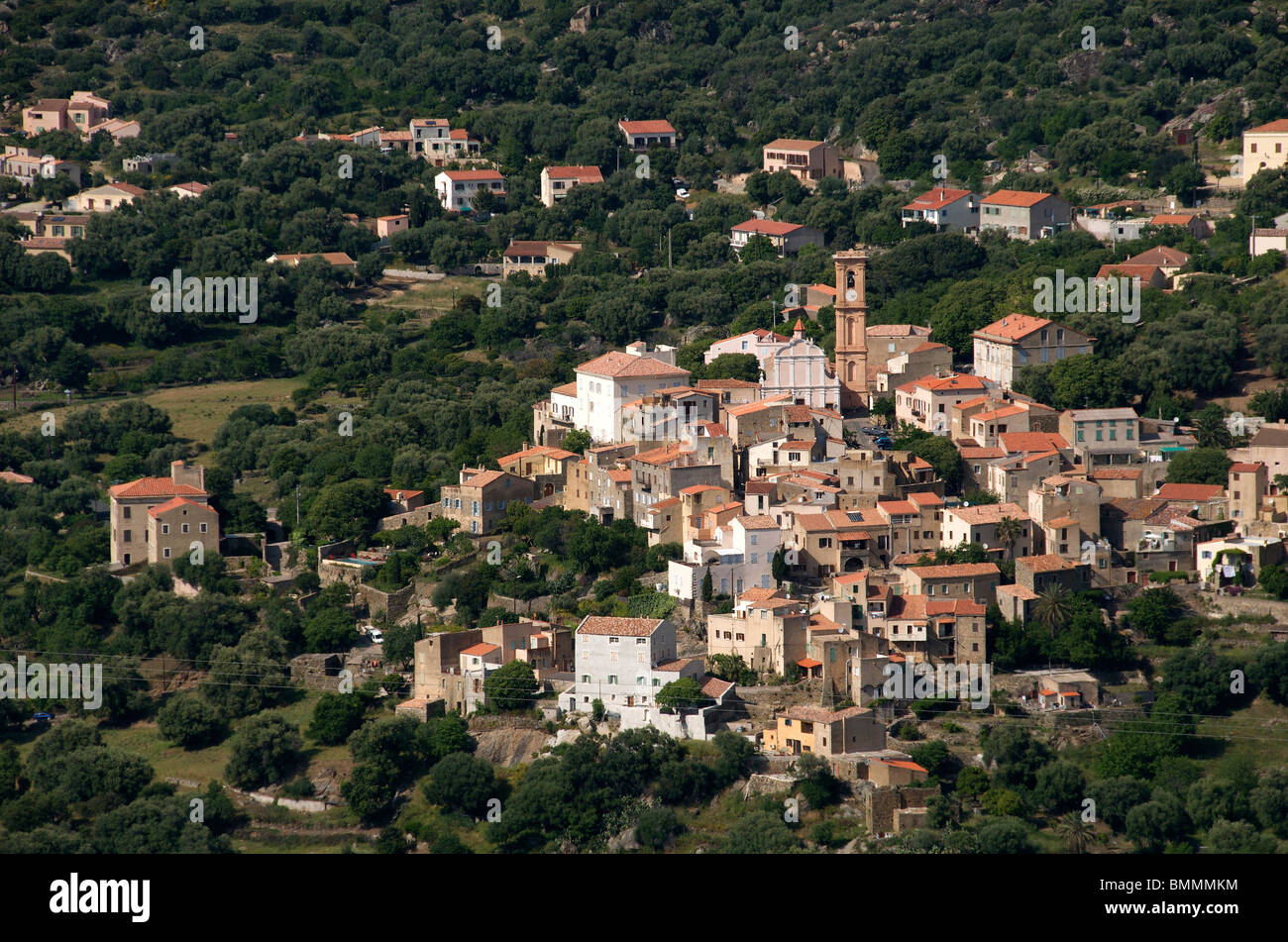 Dorf der Balagne, Korsika, Frankreich Stockfoto