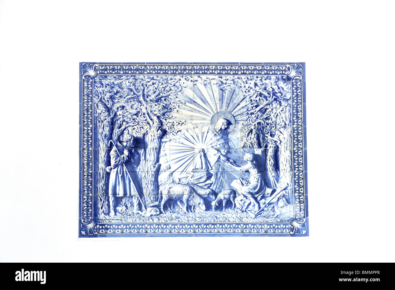 Azujelos - Nossa Senhora de Monte Kirche, Monte, Madeira, Portugal Stockfoto
