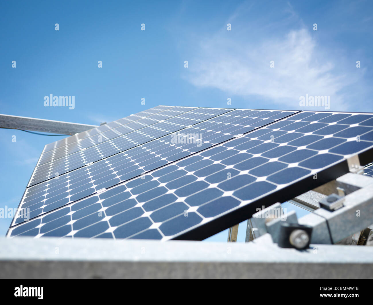 Solarkraftwerk Panel hautnah Stockfoto