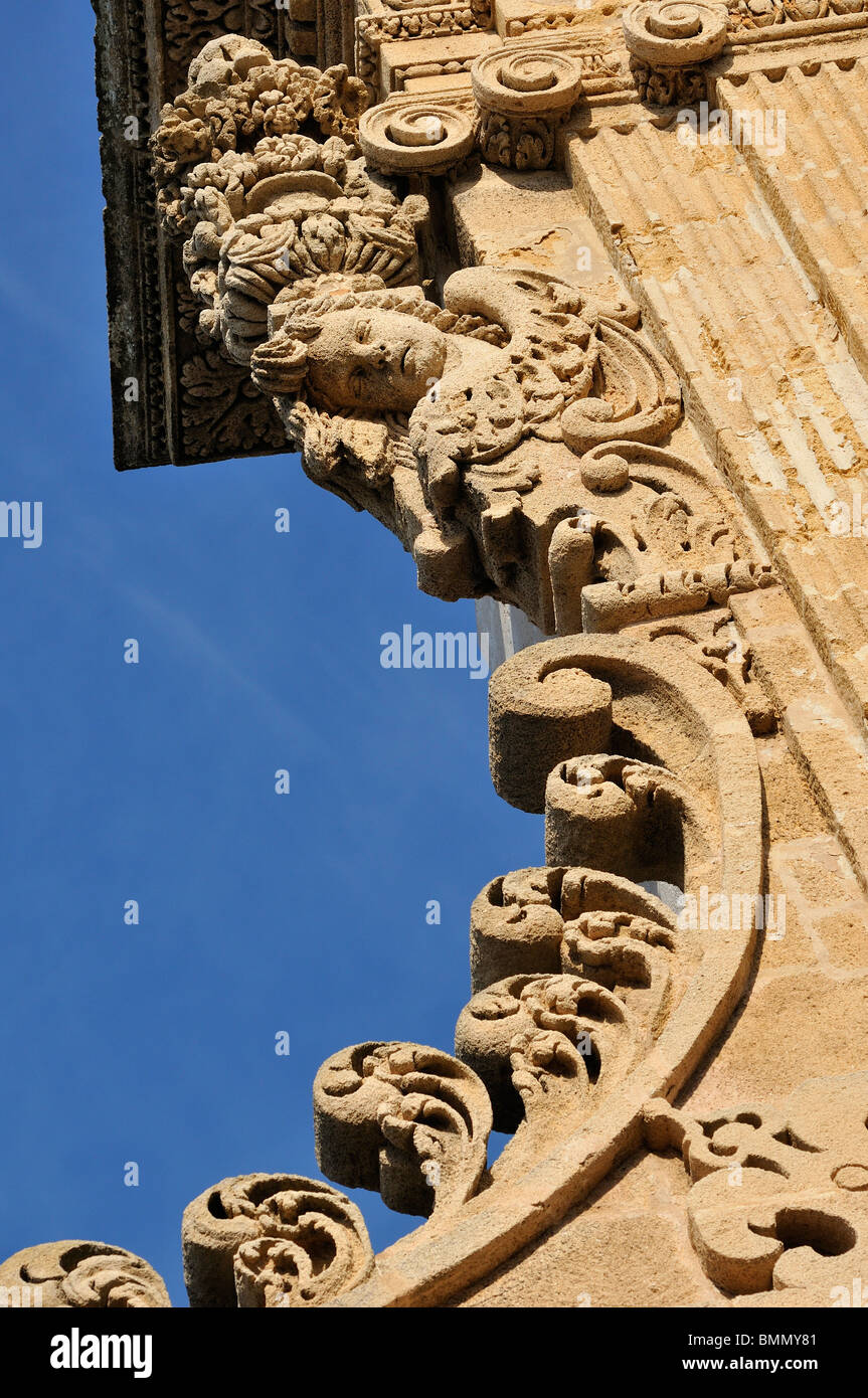Gallipoli. Italien. Detail des barocken Doms. Stockfoto